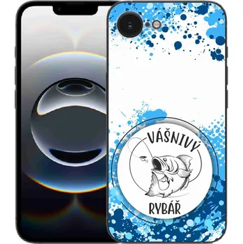 Pouzdro na mobilní telefon Gelový kryt mmCase na iPhone 16e - vášnivý rybář bílé pozadí