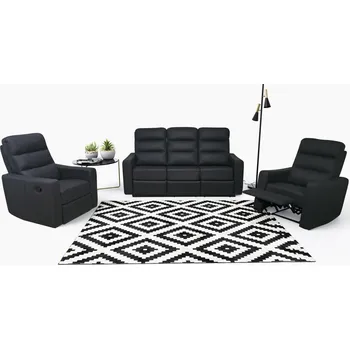 Sedací souprava FALCO Sedací souprava relaxační Salome 3+1+1 černá