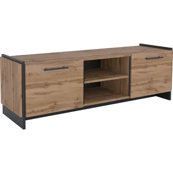Televizní stolek TV stolek, dub wotan/černá, AMONI 2D