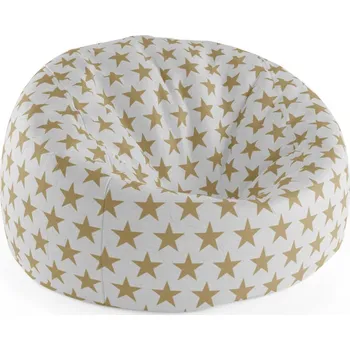 Sedací pytel Sablio Sedací vak Cocoon Zlaté hvězdy - 115 x 75 cm x 45 cm