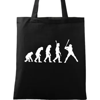 Bavlněná taška Evoluce kriketu (Barva: Černá)