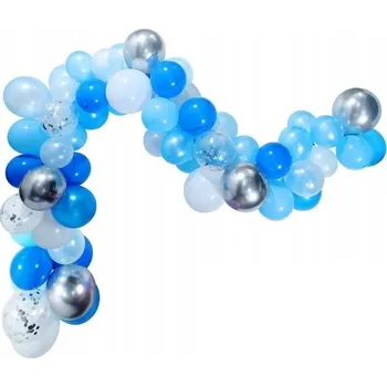 Balónek MODRÉ STŘÍBRNÉ BALÓNKY konfety GIRLANDA páska