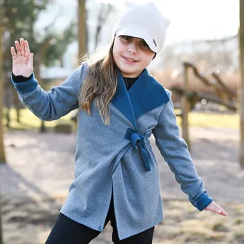 Dámský svetr modrý zavinovací kardigan z warmkeeperu