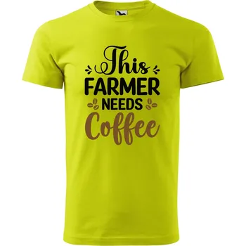 Pánské tričko DOBRÝ TRIKO Pánské tričko s potiskem Farmer coffee Velikost: XL, Barva: Limetková