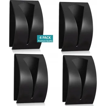 Obraz Wieszak na Ręczniki Łazienkowy Loft Czarny Metalowy Uchwyt Ścienny 4 sztuki