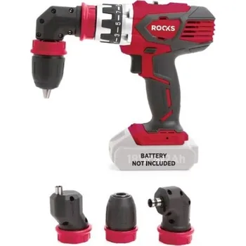 VRTAČKA-ŠROUBOVÁK S PŘÍKLEPEM S VYMĚNITELNÝMI ÚHLOVÝMI DRŽÁKY, 18V AQ-ONE, 58 NM, BEZ BATERIE OK034031 ROOKS