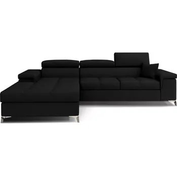 Sedací souprava Rohová rozkládací sedací souprava RICARDO 281 cm Kronos 07 černá levá