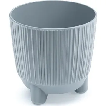 Květináč Plastový květináč RYFOS N s nožičkami světle šedý matný, varianta 12,6 cm