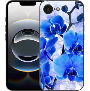 Pouzdro na mobilní telefon Gelový kryt mmCase na iPhone 16e - modré květy