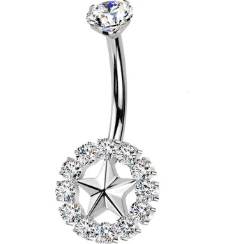 Piercing Šperky4U Piercing do pupíku s hvězdou TITAN - TIT1549-C