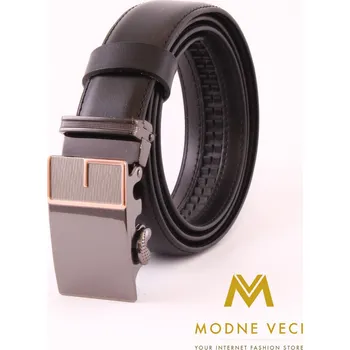 Opasek Pánský kožený černý opásek s automatickou přezkou PA-3-17-39, Obvod pasu / celková délka pásku 90cm