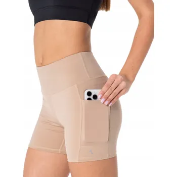 Dámské kraťasy Sportovní šortky s vysokým pasem a kapsami Pockets Shorts Carpatree XS béžové