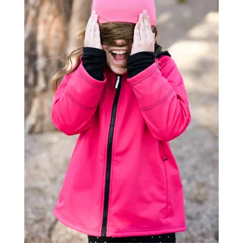 Kojenecká bunda růžový softshellový kabátek v novém střihu