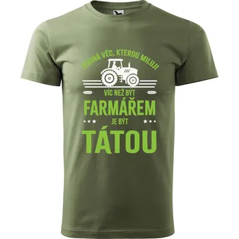 Pánské tričko DOBRÝ TRIKO Pánské tričko s potiskem Farmář táta Velikost: 2XL, Barva: Khaki