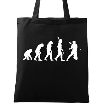Bavlněná taška Evoluce ping-pongu (Barva: Černá)