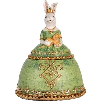 Šperkovnice Dekorace šperkovnice králík v zelených šatech - 18*15*24 cm