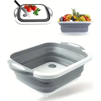 Kuchyňské prkénko Prkénko krájecí, kempingové s umyvadlem, šedé