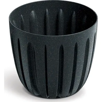 Květináč Plastový květináč WARIOS ECO WOOD antracitový matný, varianta 16,8 cm