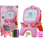 LEAN Toys Oboustranné magnetické tabule růžové šablony