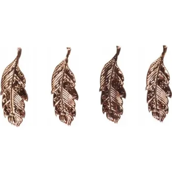 Vánoční dekorace VÁNOČNÍ OZDOBY NA STROMEK, SADÁ 4 KS, KOVOVÉ LISTY