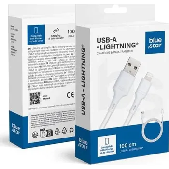 Datový kabel BlueStar kabel USB - Lightning 1 m, bílý