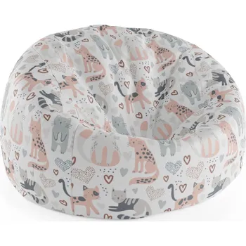 Sedací pytel Sablio Sedací vak Cocoon Malované kočičky - 75 x 45 x 35 cm