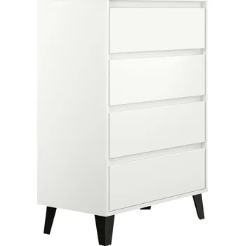 Komoda Bílá moderní komoda BOGAN NEW 4S70 s 4 šuplíky, rozměry 70x39x99 cm