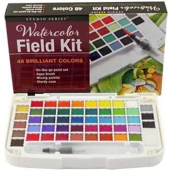 Set školních potřeb Farby akwarelowe 48 kolorów + pędzel