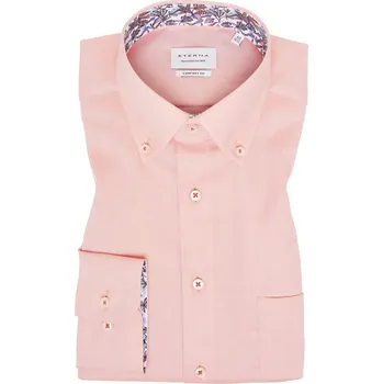 Pánská košile Košile Eterna Comfort Fit Struktur lososová velikost: 42, délka rukávu: dlouhý rukáv