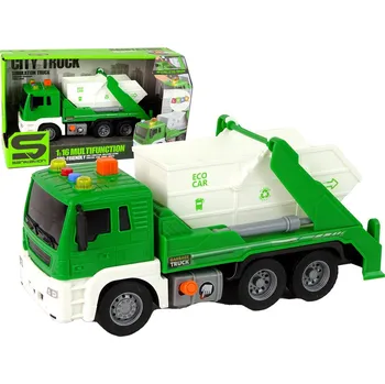 LEAN Toys Popelářský vůz Segregace Green friction Drive 1:16