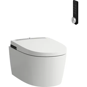 Klozet Cleanet Alvia - závěsný klozet rimless s bidetovací funkcí, včetně sedátka, kabelový přívod H8211604000001