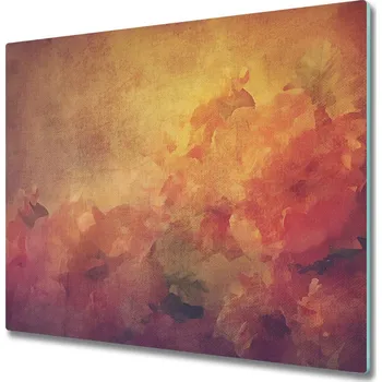 Kuchyňské prkénko Skleněná krájecí deska květiny 60x52 cm