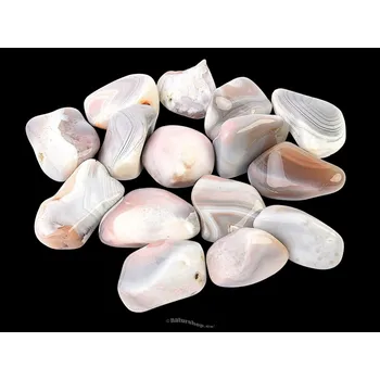 Přírodní kámen Růžovošedý achát M/L (Botswana)