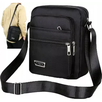 Pánská taštička na doklady JING RO14 (Velká sportovní taštička přes rameno na doklady, mobilní telefon, klíče a další drobnosti - černá)