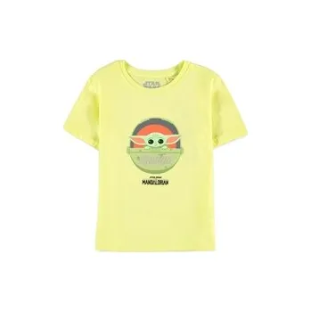 Pánské tričko Dětské tričko Star Wars Hvězdné války - The Mandalorian: The Child Grogu (122-128 cm) žlutá bavlna
