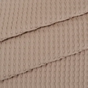 Látka bavlněné vaflové piké s bambusem béžové