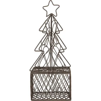 Drátěná dekorace vánoční stromek s dárkem Filaire – 9x9x22 cm