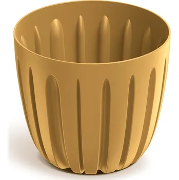 Plastový květináč WARIOS hořčicový, varianta 16,8 cm