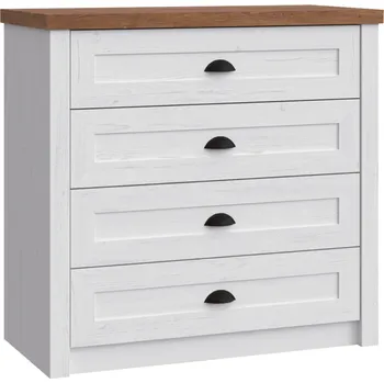 Komoda Elegantní komoda K4, sosna Andersen a dub Lefkas, 88x43x88 cm, Provance