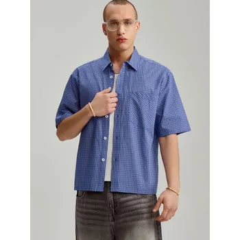 Pánská košile Košile s krátkými rukávy - M - House - modrý - 233EC-55X