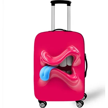 Elastický obal na kufr Crazy Face 13 - tmavě růžový Velikost: M
