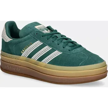 Dámská obuv Semišové tenisky adidas Originals Gazelle Bold W zelená barva, JS3358 77X, EUR 40 2/3