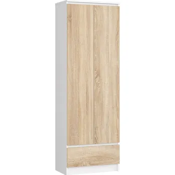 Komoda Uzavřený regál R60 2D 1SZ CLP bílý / sonoma