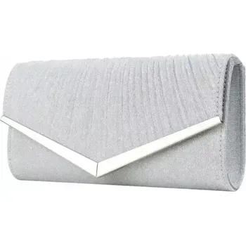 Kabelka Dámská kabelka stříbrná (Dámská večerní kabelka do ruky nebo přes rameno ze syntetické kůže - vyztužená )