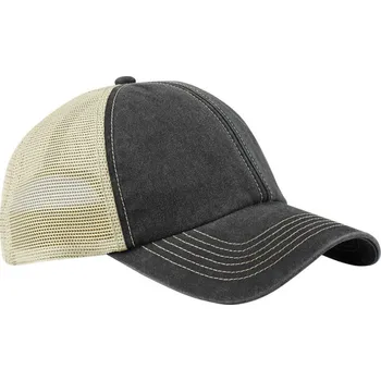 Pracovní přilba Beechfield Kšiltovka B 672 Vintage Trucker, 6 panelová COT530672am599-vintage bla UNI Černá vintage/stone