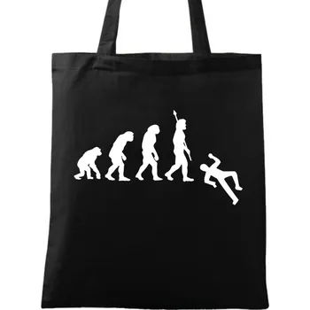 Nákupní taška Bavlněná taška Konec evoluce (Barva: Černá)