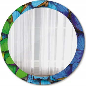 Zrcadlo Moderní Zrcadlo Modrý a zelený motýl 80 cm