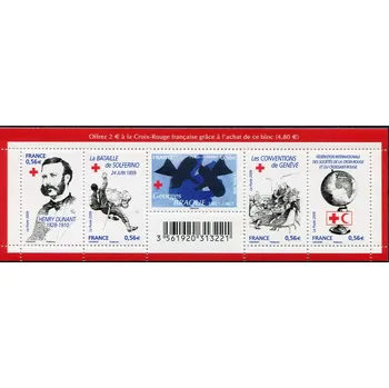 Poštovní známka Post France (2009) Mi.Nr. 4748 - 4752 ** - Francie - Červený kříž - 150. výročí bitvy u Solferina