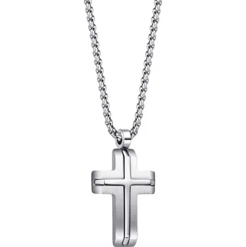 Náhrdelník Diverse Pánský ocelový náhrdelník Křížek N1000508 + 2 měsíce na vrácení zboží