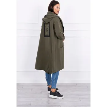 Kaki bunda s kapucí nadměrné velikosti UNI